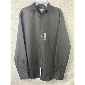 BNWT Van Heusen Men's /Regular-Fit /Dress Shirt /Black /15-15.5 / 34/35 Medium